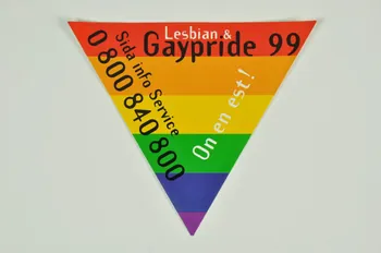 Sida Info Service - Ligne Azur autocollant "Lesbian & Gaypride 99" Île-de-France, France 1999 2002.127.40 Photo Mucem