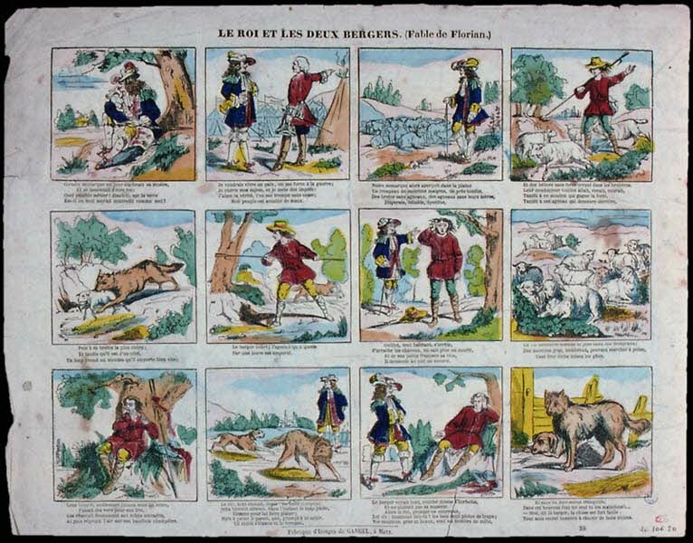 Charles Nicolas Gangel à compartiments (4x3) LE ROI ET LES DEUX BERGERS. (Fable de Florian.) Metz 1852-1858 1946.106.20 Photo