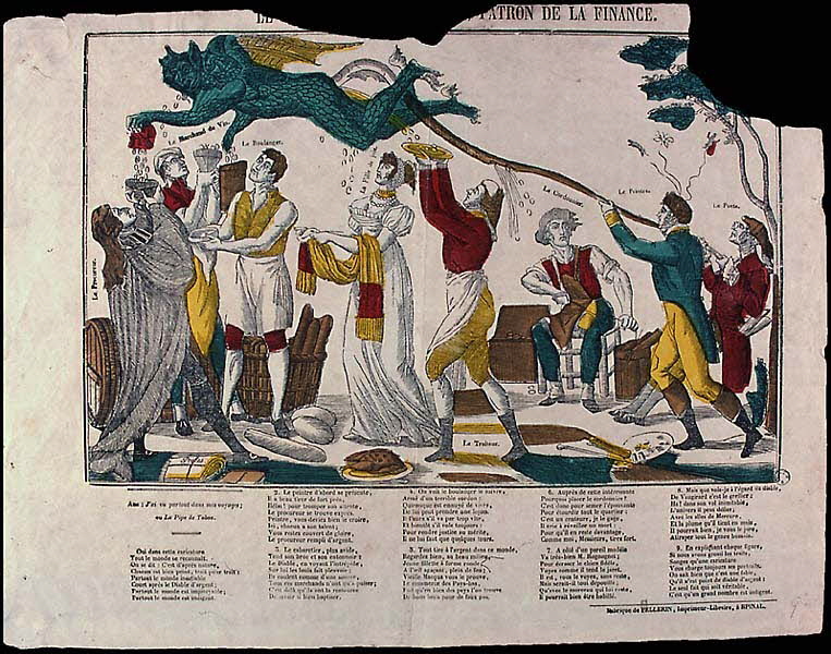 Pellerin estampe LE GRAND DIABLE D'ARGENT, PATRON DE LA FINANCE. Lorraine, France 1835 1950.39.2431 Photo