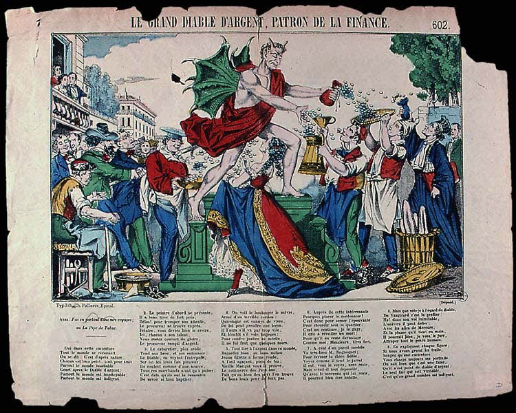 G.M. ; J. P. ; Pellerin estampe LE GRAND DIABLE D'ARGENT, PATRON DE LA FINANCE. Lorraine, France 1880 1950.39.2432 Photo