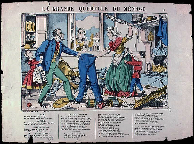 Pascher ; Pellerin estampe LA GRANDE QUERELLE DU MENAGE. Lorraine, France 1852 1950.39.2424 Photo