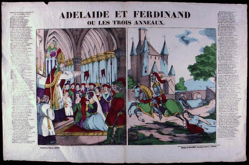 Pellerin imagerie ancienne ADELAIDE ET FERDINAND  OU LES TROIS ANNEAUX. Lorraine, France 1837 1950.39.2386 Photo