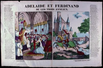Pellerin imagerie ancienne ADELAIDE ET FERDINAND  OU LES TROIS ANNEAUX. Lorraine, France 1837 1950.39.2386 Photo