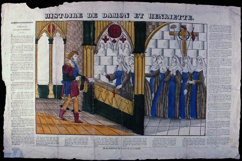 Charles Nicolas Gangel estampe HISTOIRE DE DAMON ET HENRIETTE. Metz 1852-1858 1950.39.2391 Photo
