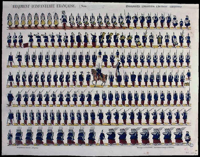 Pellerin à registres (7) REGIMENT D'INFANTERIE FRANCAISE. ( Nou[vel uniforme)] Lorraine, France 1835 1946.106.90 Photo