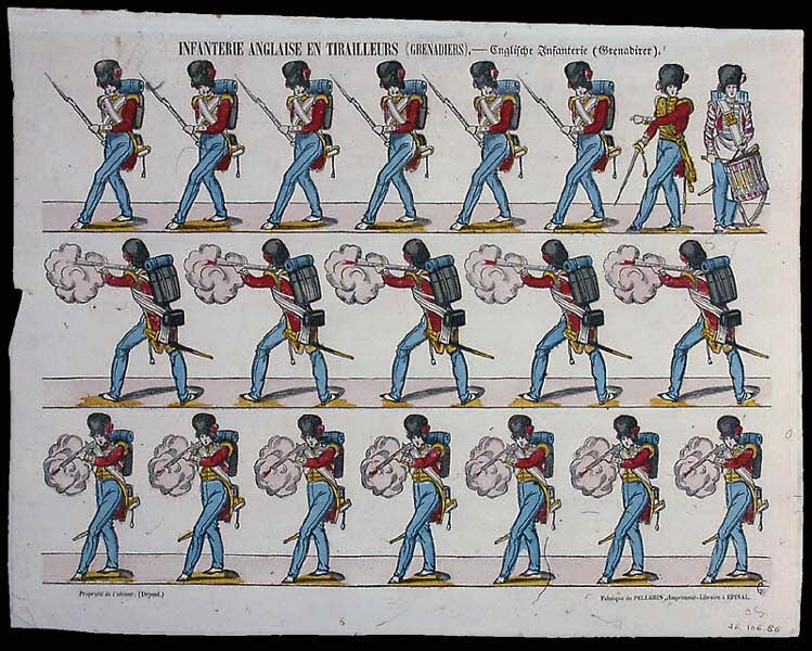 Pellerin à registres (3) INFANTERIE ANGLAISE EN TIRAILLEURS (GRENADIERS). Lorraine, France 1835 1946.106.86 Photo