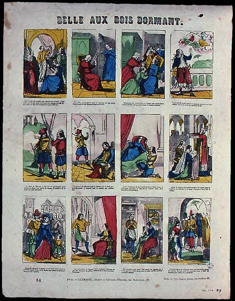 Charles-Eugène Glémarec ; Noblet Charles à compartiments (4x3) BELLE AUX BOIS DORMANT. Paris 1858-1860 1946.106.159 Photo