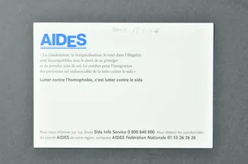 carte postale "Lutter contre l'homophobie, c'est lutter contre le sida." 2002.127.46 Photo Mucem