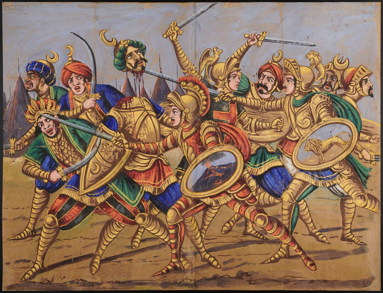 Carmelo Laudani affiche Luigi Sofia taglia la faccia ad Asperon, Evangiolina disperde i Tartari Sicile, Italie 1938-1942 2014.15.11 Photo Mucem / Marianne Kuhn