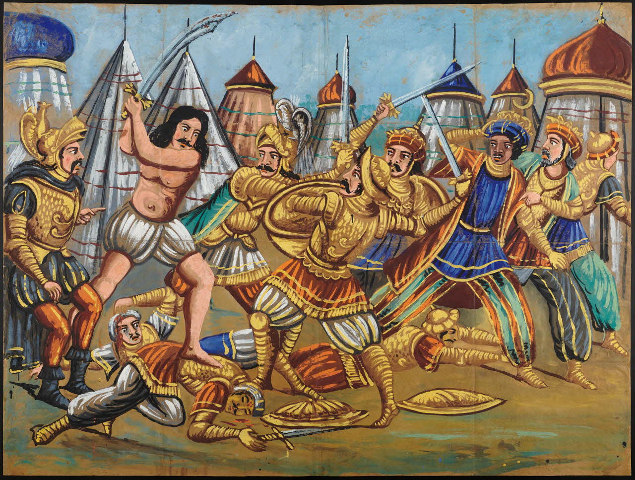 Carmelo Laudani affiche Orlando pazzo passa il campo di Agramante e bastona a tutti Sicile, Italie 1938-1942 2014.15.2 Photo Mucem / Marianne Kuhn