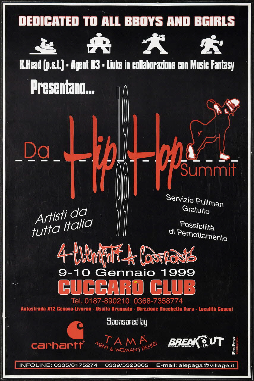 affiche Da Hip Hop Summit 1999 Ligurie, Italie 1999 2021.3.11 Photo Mucem / Marianne Kuhn