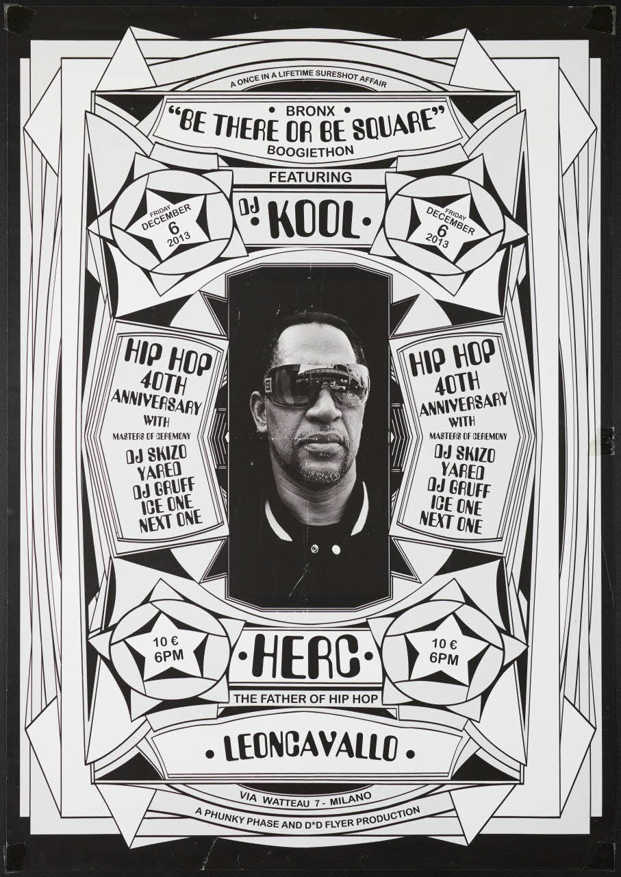 Phase 2 affiche Be there or be square. Boogiethon Lombardie, Italie 2013 2021.3.4 Photo Mucem / Marianne Kuhn