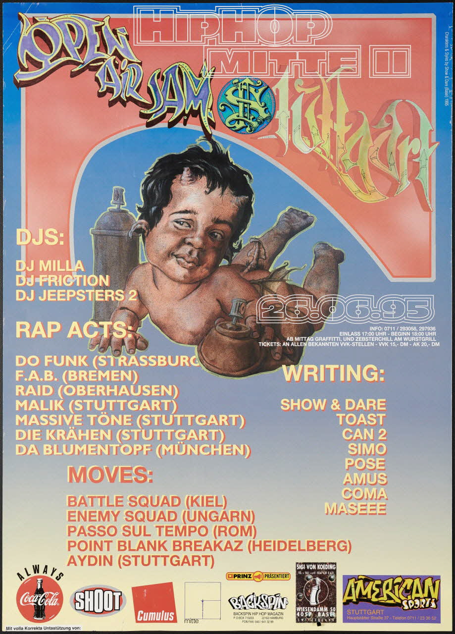 affiche Hip Hop Mitte II : Open Air Jam Berlin-Brandebourg, Allemagne 1995 2021.3.9  Photo Mucem / Marianne Kuhn