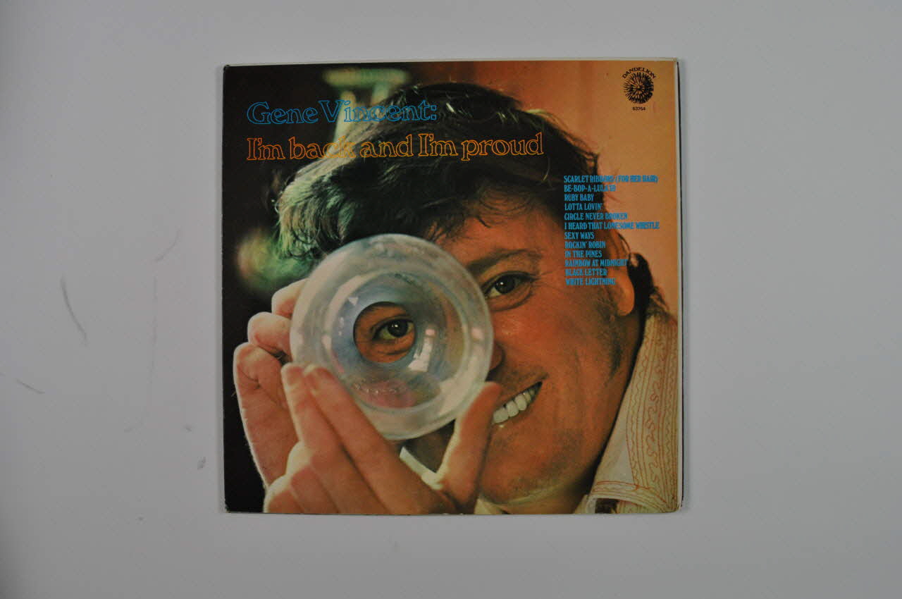 Gene Vincent ; Dandelion disque 33 tours I'm back and i'm proud / Gene Vincent 1969 2001.69.16.206.1-2 Photo Mucem