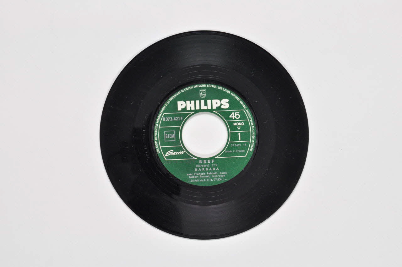 disque 45 tours Sans bagage 2001.69.16.2067 Photo Mucem