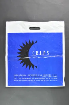 CRIPS (Centre régional d'information et de prévention du sida) sac plastique CRIPS Ile-de-France / "Contentons-nous de faire réfléchir, n'essayons pas de convaincre." Georges Braque." Île-de-France, France 2002 2002.127.91 Photo Mucem