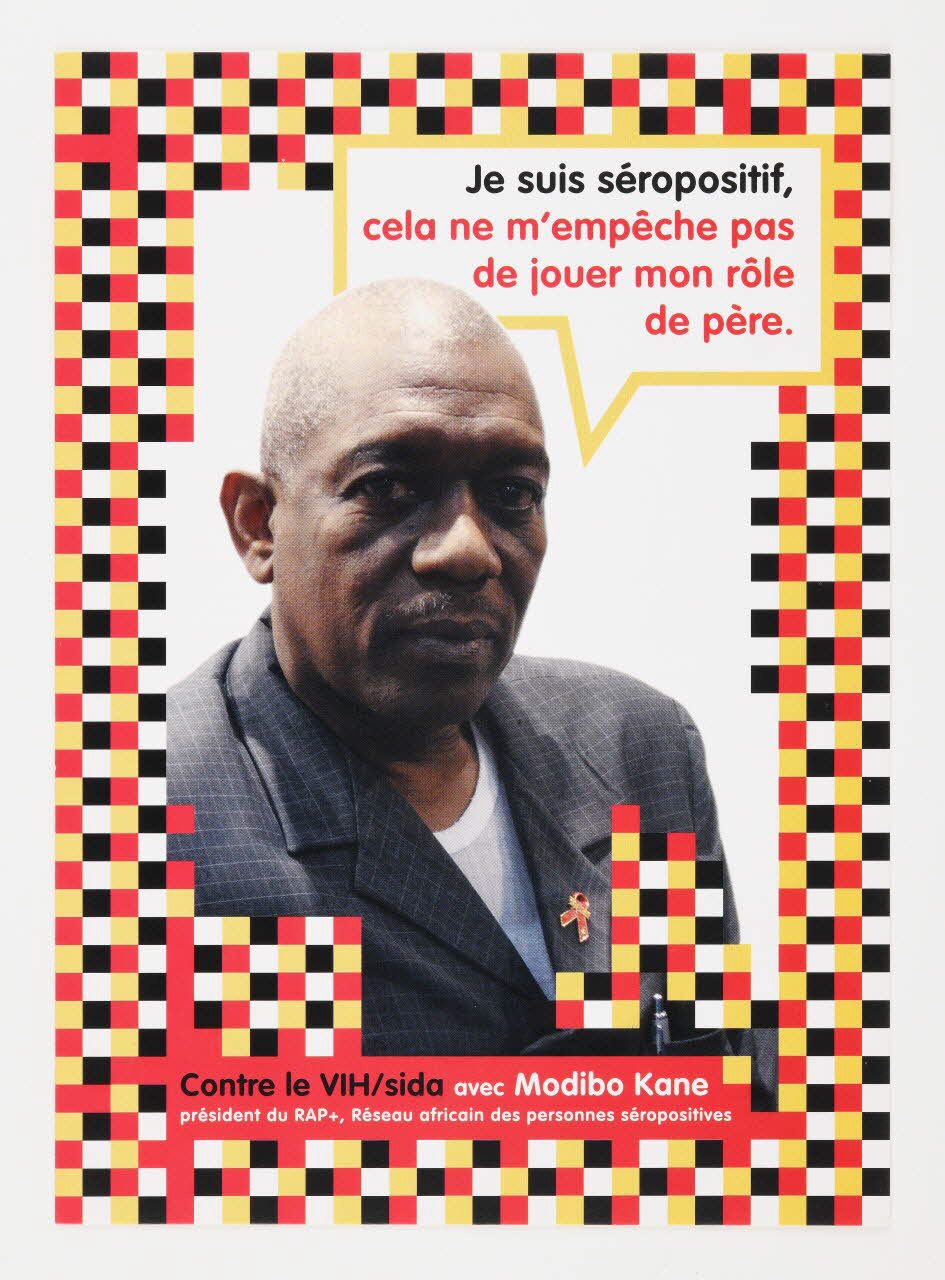 Association Afrique Avenir carte postale "Je suis séropositif, cela ne m'empêche pas de jouer mon rôle de père" France 2008 2008.33.12 Photo Mucem / Marianne Kuhn