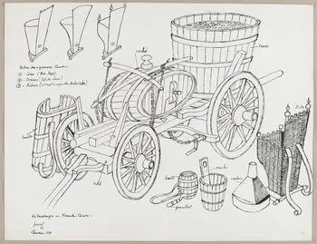 René Perrot dessin Matériel pour les vendanges en Franche-Comté Franche-Comté, France 1943 1943.18.24  Photo photo RMN-JEAN_GILLES Berizzi