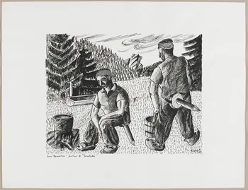 René Perrot dessin Deux "Armaillers" portant le "boutaku" Franche-Comté, France 1943 1943.18.28 Photo photo RMN-JEAN_GILLES Berizzi