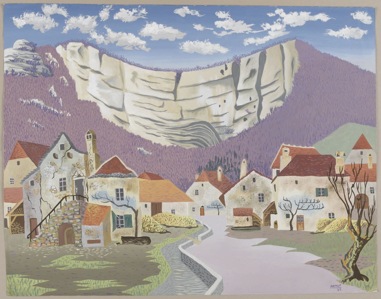 René Perrot dessin Paysage de montagne Franche-Comté, France 1943 1943.4.105 Photo photo RMN-JEAN_GILLES Berizzi