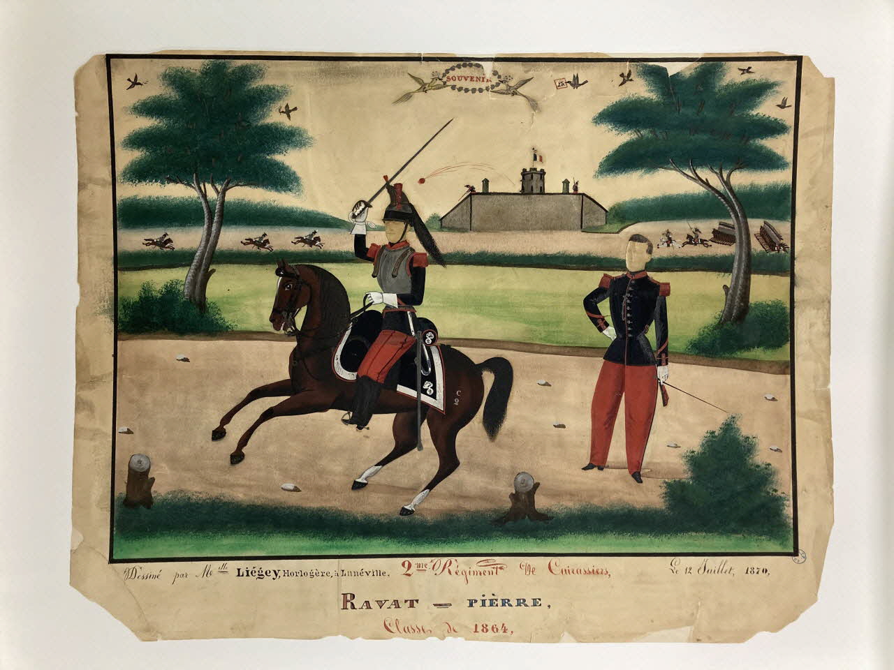 Liegey Mlle dessin Souvenir militaire 1870 1980.30.1 Photo