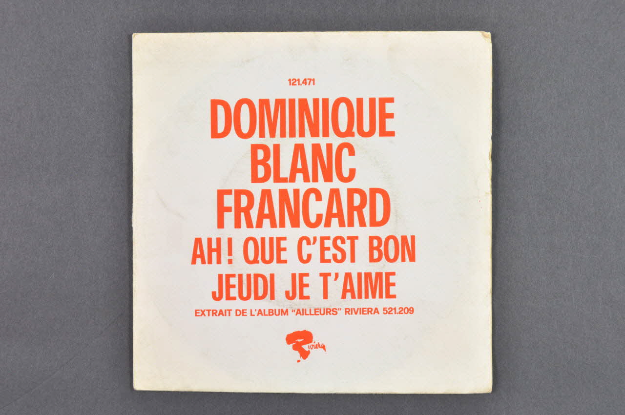 disque 45 tours Jeudi je t'aime 2001.69.16.2271.1-2 Photo Mucem