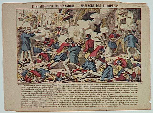 Pellerin estampe BOMBARDEMENT D'ALEXANDRIE - MASSACRE DES EUROPEENS Lorraine, France 1882-1888 1950.39.1379 Photo RMN-Grand Palais (Mucem)