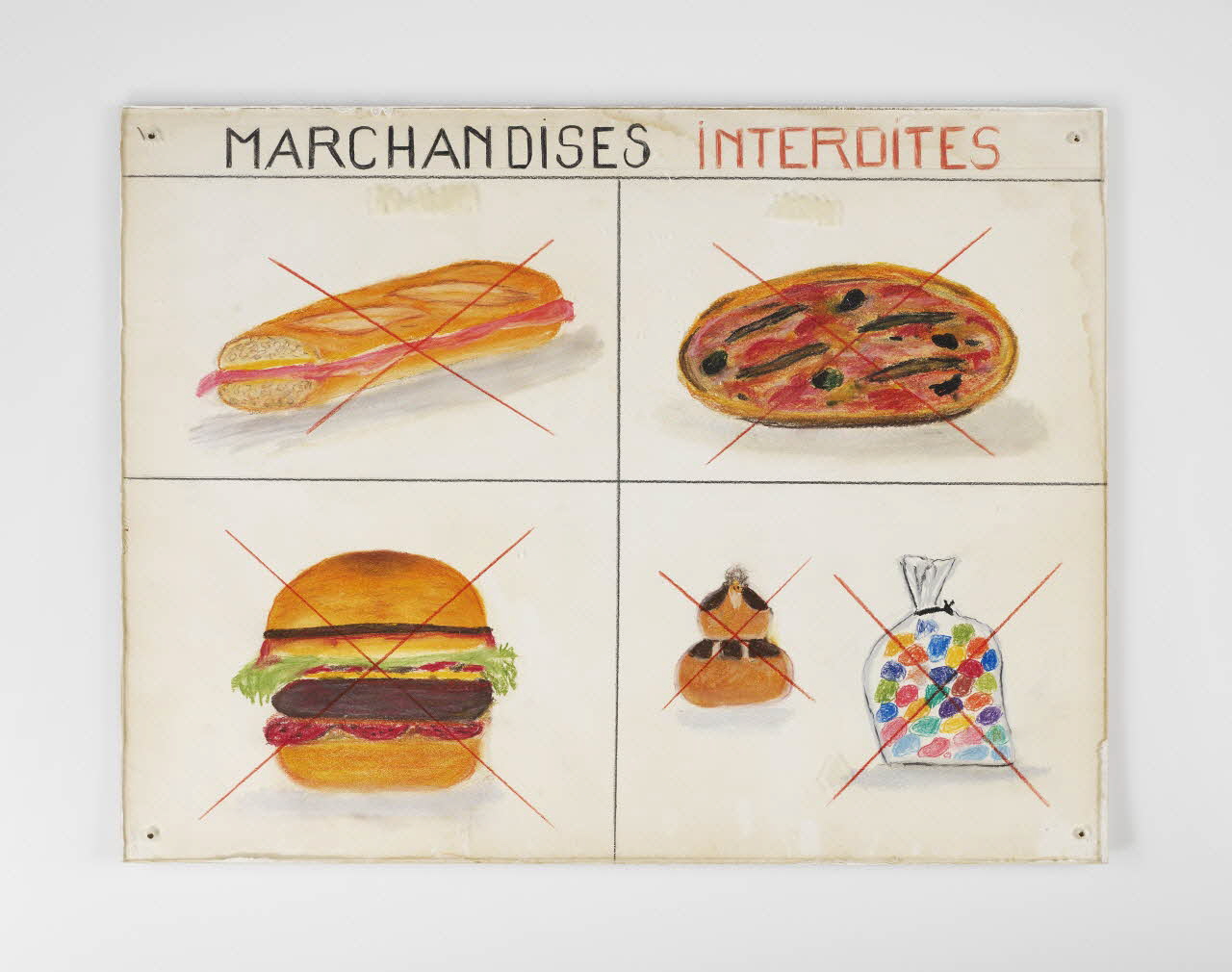 panneau Marchandises interdites Provence-Alpes-Côte d’Azur, France 2016-2018 2021.27.31 Photo Mucem / Marianne Kuhn