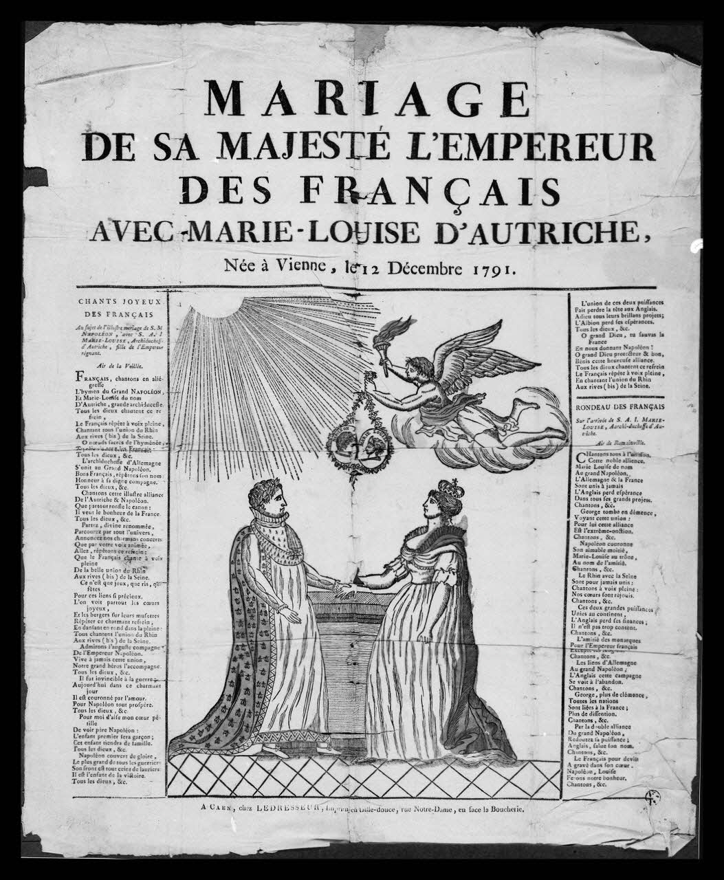 Bibliothèque nationale de France photographie Complainte. "Mariage de Sa Majesté l'empereur des Français avec Marie-Louise d'Autriche". Bois colorié. Caen Provence-Alpes-Côte d'Azur, France 1954 Ph.1954.9.169 Photo