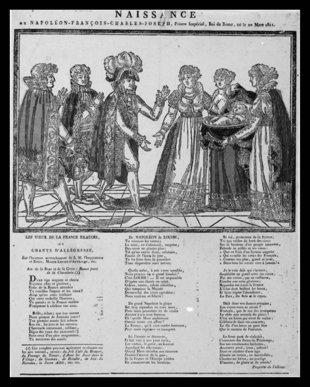 Bibliothèque nationale de France photographie Complainte. "Naissance du…prince impérial, roi de Rome…". Bois colorié Provence-Alpes-Côte d'Azur, France 1954 Ph.1954.9.179 Photo