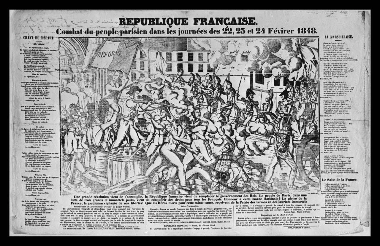 Bibliothèque nationale de France photographie Complainte. "République française, combat du peuple de Paris dans les journées des 22, 23 et 24 février 1848". Bois. Metz Provence-Alpes-Côte d'Azur, France 1954 Ph.1954.9.21 Photo