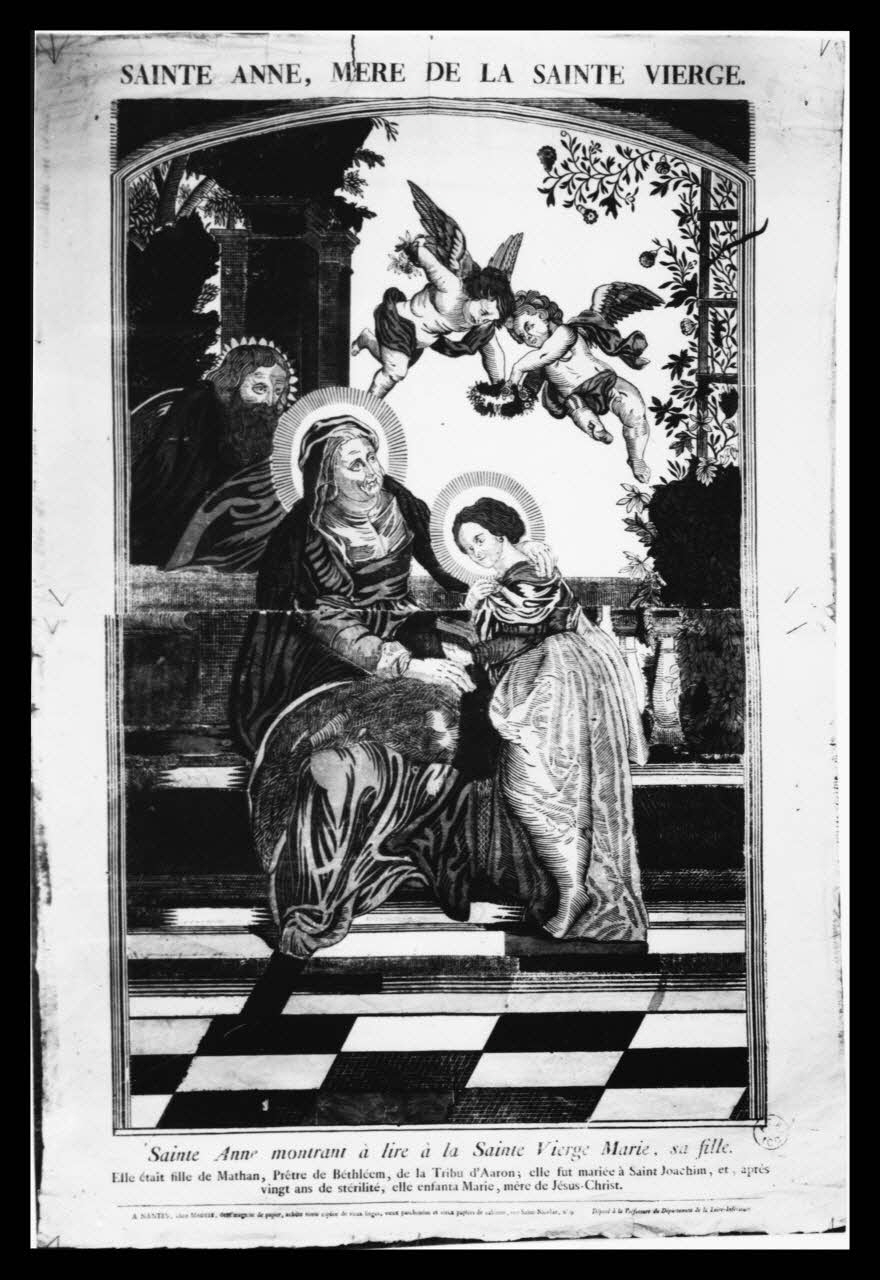 Marcel Maget photographie Gravure (80 x 60) de Mouillé de Nantes, épreuve en restauration. "Sainte Anne montrant à lire…" Ile-de-France, France 1954/10/28 Ph.1956.95.2 Photo