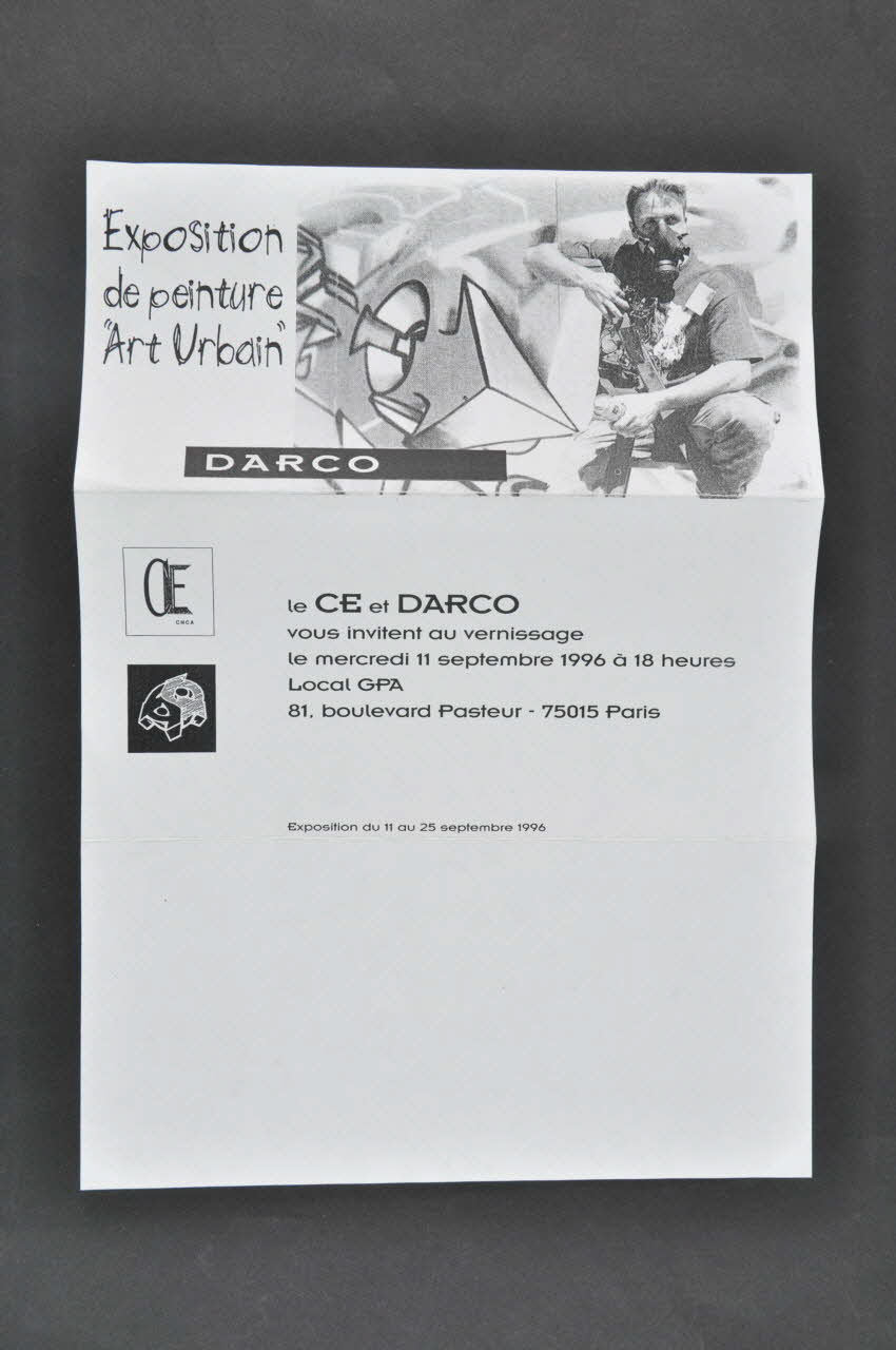 Darco INVITATION Exposition d'art urbain Île-de-France, France 1996 2002.164.22 Photo Mucem