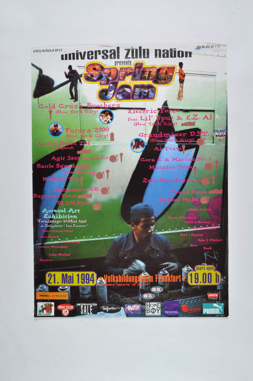 Universal Zulu Nation ; Darco affiche Universal Zulu Nation presents Spring Jam 1994 2002.164.7 Photo Mucem