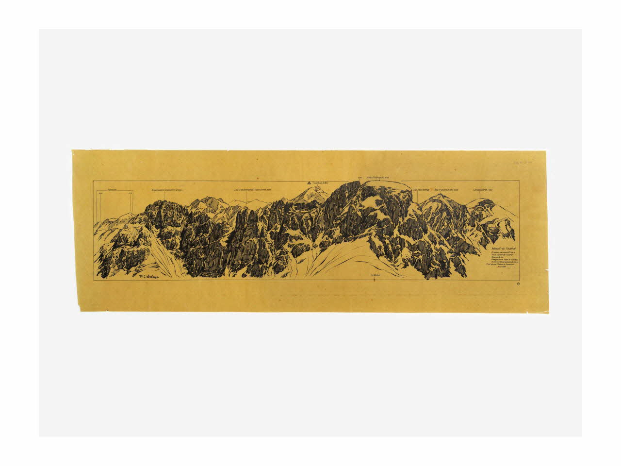 Théophile-Jean Delaye croquis Le massif du Toubkal, face ouest de l'Advar, août 1936 Rabat-Salé-Kénitra, Maroc 1936 2019.8.11 Photo Mucem/ Yves Inchierman