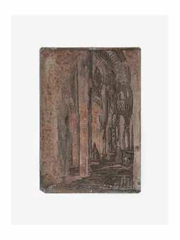 Théophile-Jean Delaye plaque d'impression Tombeaux saadiens Rabat-Salé-Kénitra, Maroc 1950 2019.8.56 Photo Mucem/ Yves Inchierman