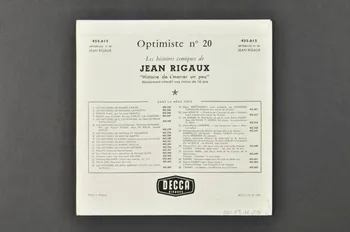 disque 45 tours Optimiste 2001.69.16.2736.1-2 Photo Mucem