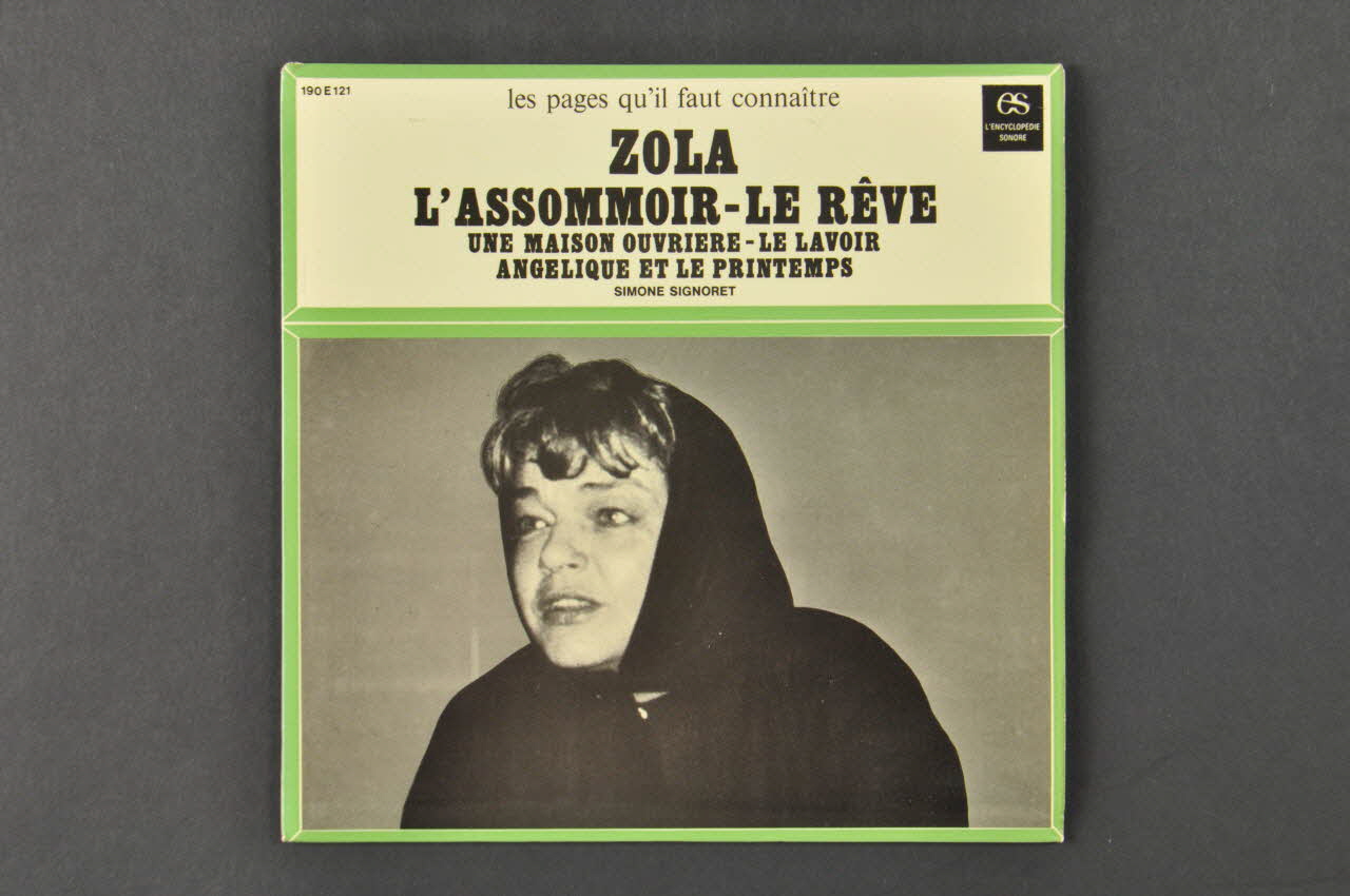 Emile Zola ; Simone Signoret ; Georges Hacquard ; Hachette ; Sacem; disque 45 tours Le lavoir France 1965-1975 2001.69.16.2744.1-2 Photo Mucem