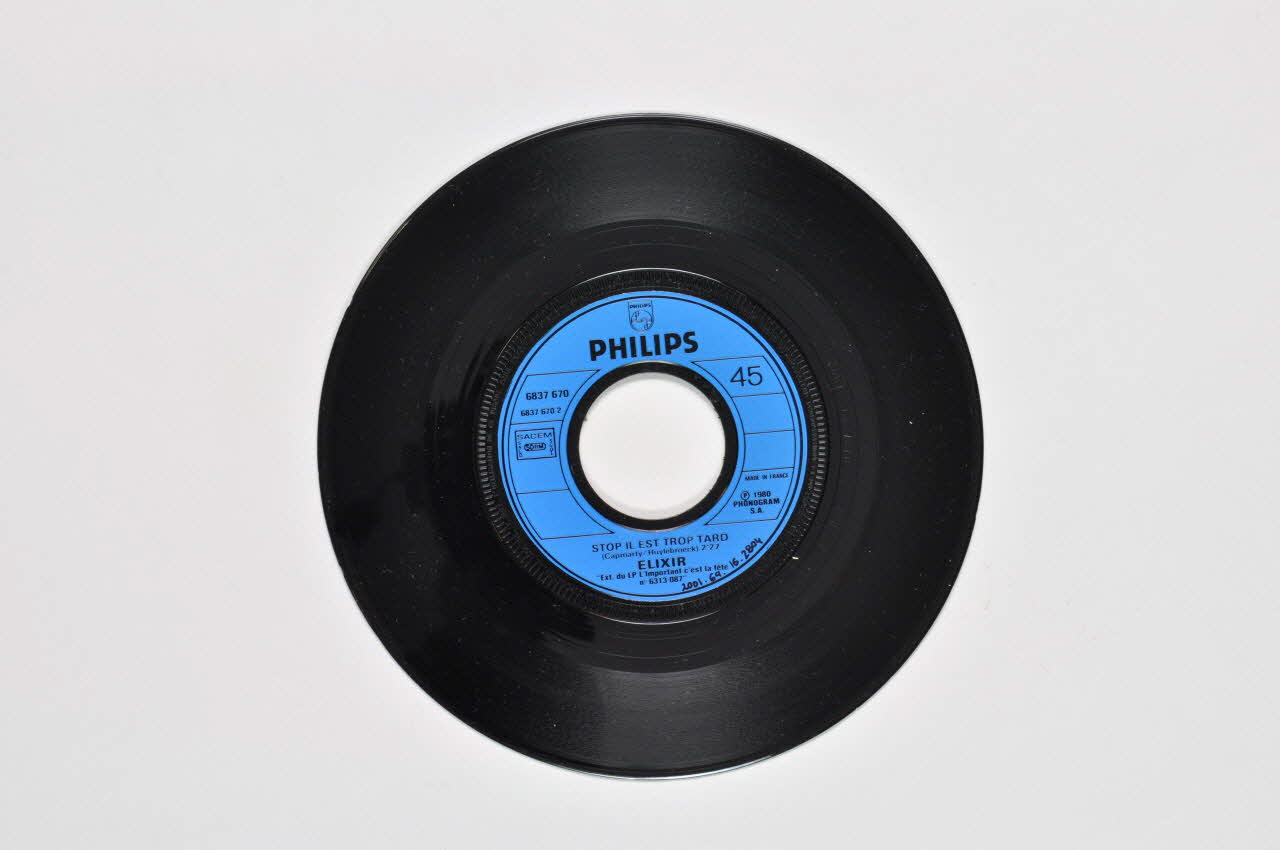 disque 45 tours Stop il est trop tard 2001.69.16.2804 Photo Mucem