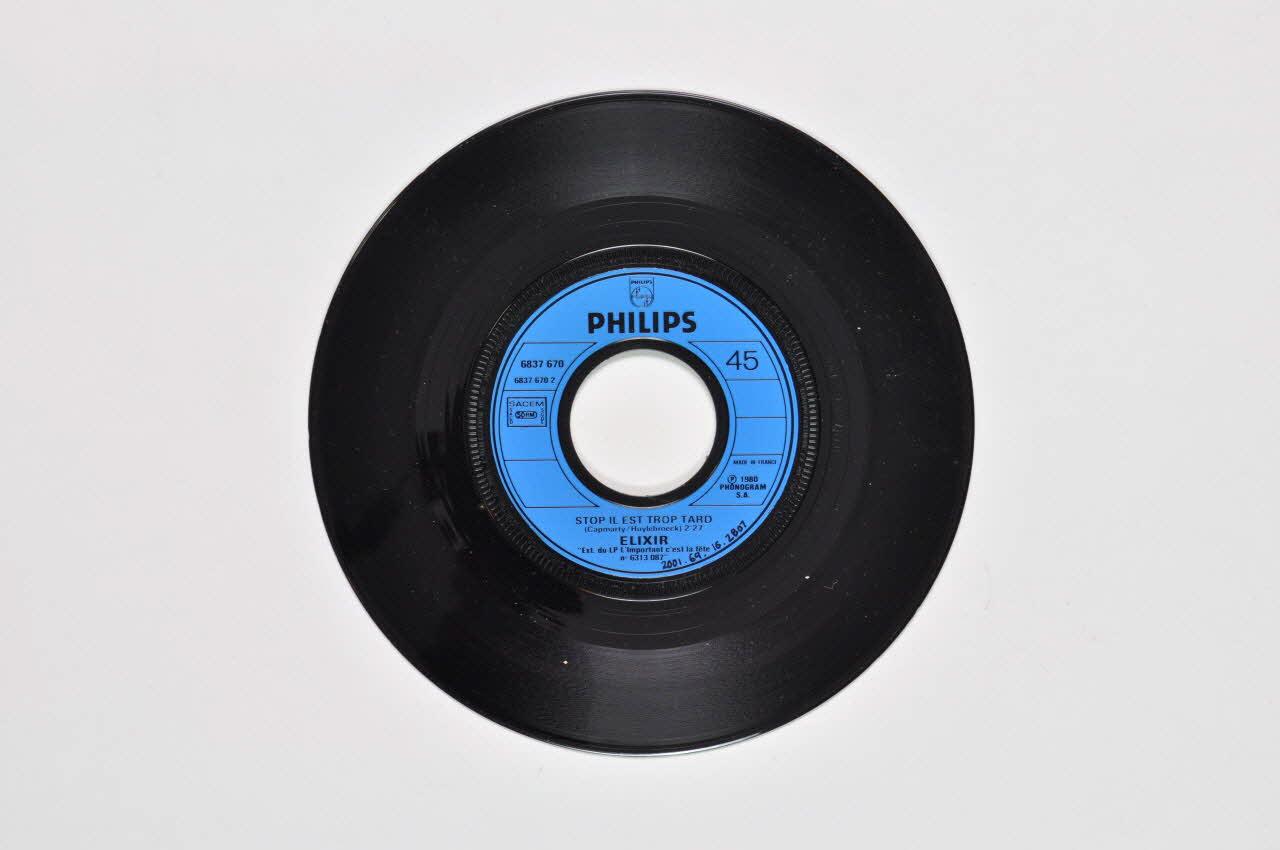 disque 45 tours Stop il est trop tard 2001.69.16.2807 Photo Mucem