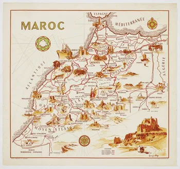 Théophile-Jean Delaye ; Office Marocain du Tourisme affiche Maroc, affiche par Théophile Jean Delaye en français, 1950 Maroc 1950 2019.8.29 Photo Mucem / Marianne Kuhn