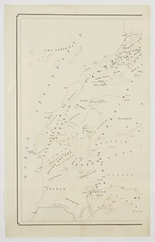 Théophile-Jean Delaye ; F. Chapelle (de la) ; Service géographique du Maroc carte de géographie Carte du Sahara Occidental par Théophile Jean Delaye, 1930 Rabat-Salé-Kénitra, Maroc 1930 2019.8.30.1-2 Photo Mucem / Marianne Kuhn