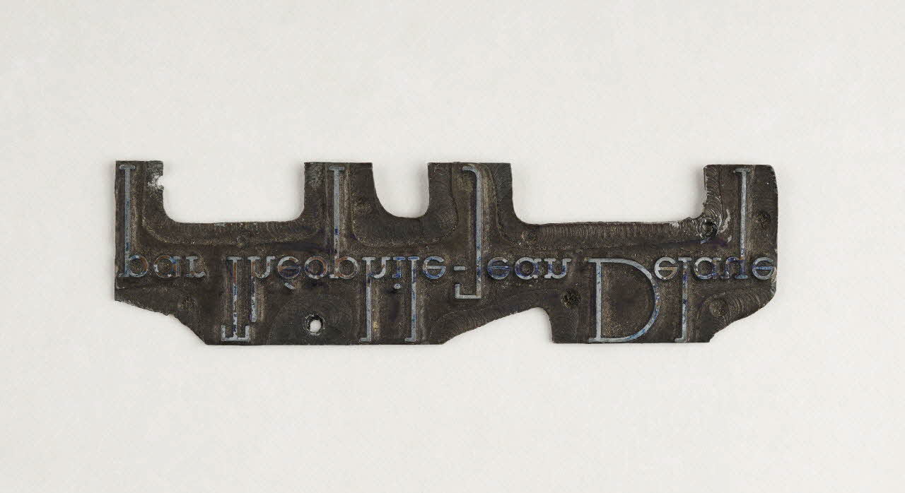 Théophile-Jean Delaye plaque d'impression Signature "par Théophile-Jean Delaye" Maroc 1950 2019.8.45 Photo Mucem / Marianne Kuhn