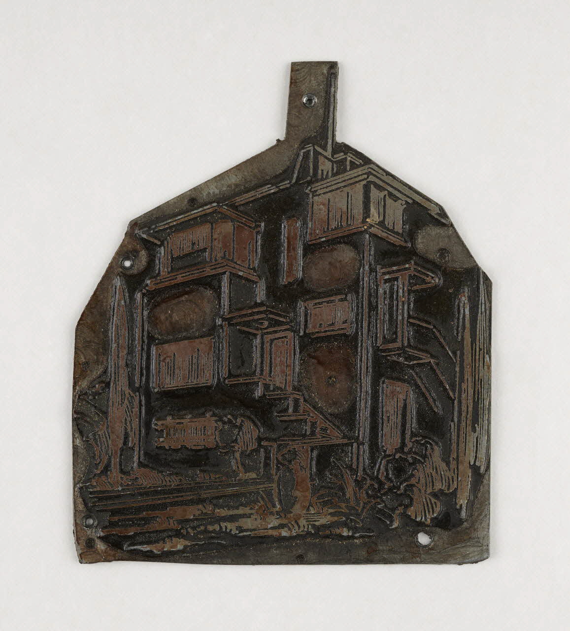 Théophile-Jean Delaye plaque d'impression Bâtiment moderne Rabat-Salé-Kénitra, Maroc 1950 2019.8.52 Photo Mucem / Marianne Kuhn