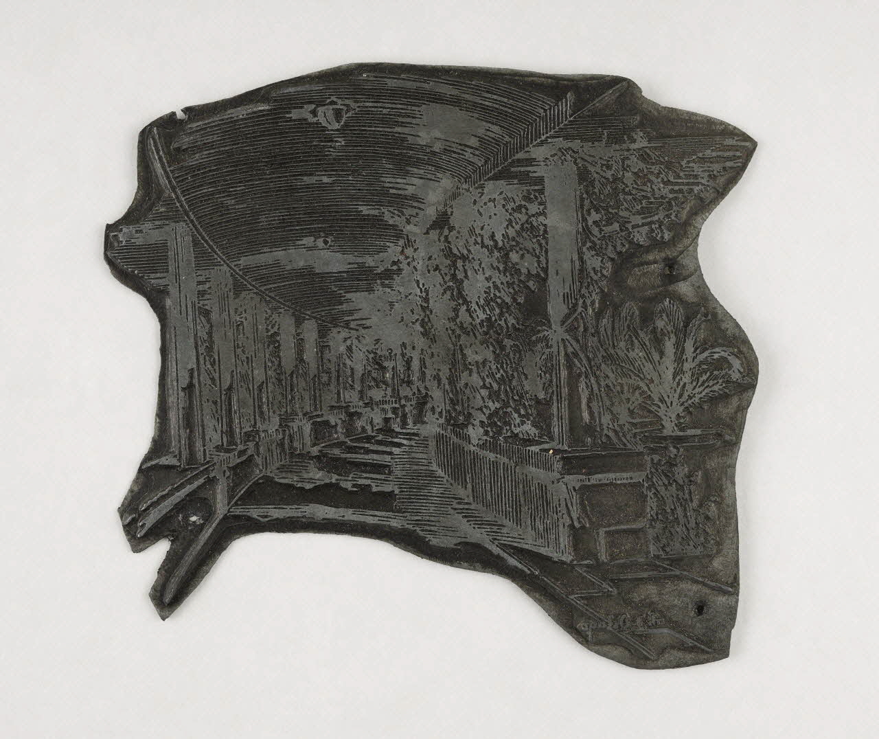 Théophile-Jean Delaye plaque d'impression Jardins Rabat-Salé-Kénitra, Maroc 1950 2019.8.53 Photo Mucem / Marianne Kuhn