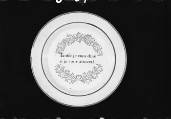 Alain Guey photographie Assiette plate en faïence décorée au pinceau. Daté du 19è siècle Ile-de-France, France 1973/6/12 Ph.1973.89.152 Photo