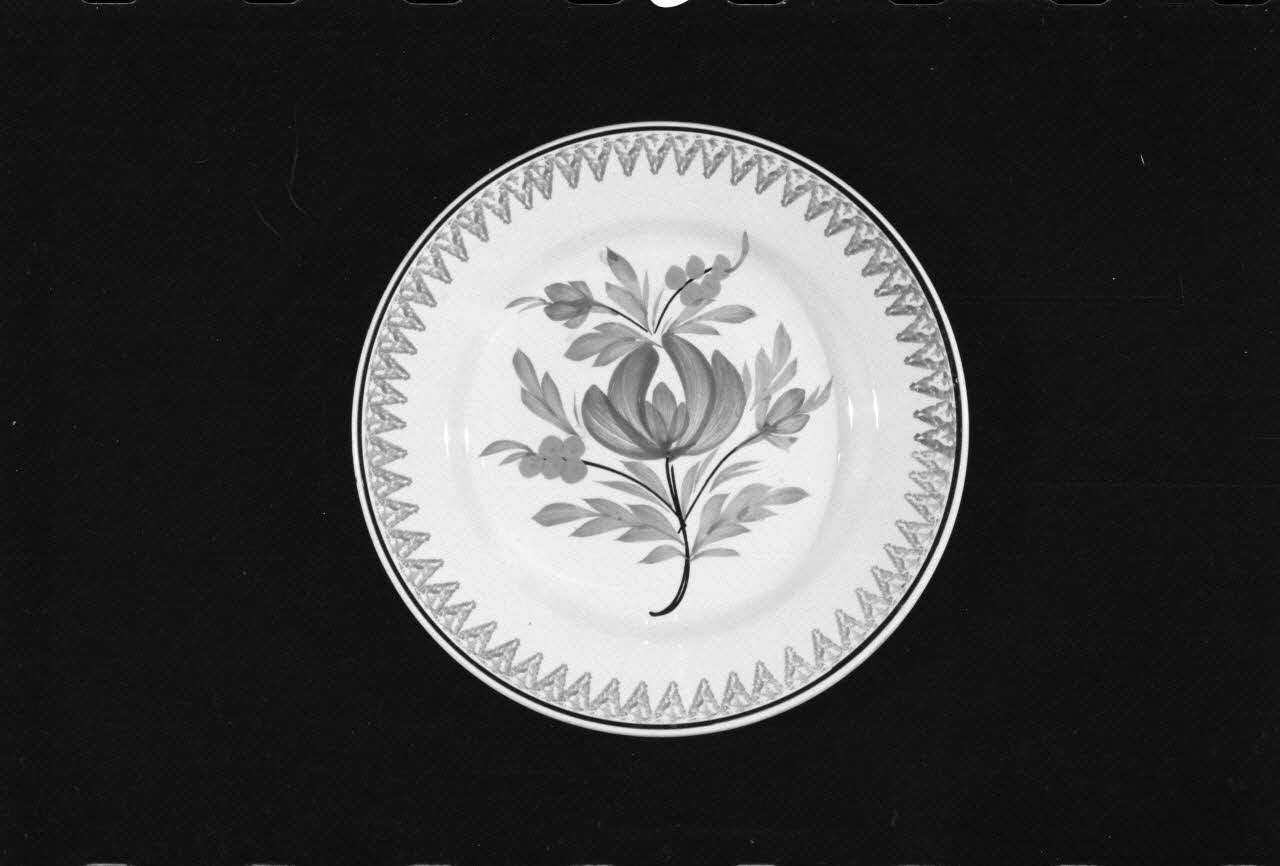 Alain Guey photographie Assiette à décor floral provenant de Sarreguemines. Datée de la fin du 19è siècle Ile-de-France, France 1973/7/21 Ph.1973.89.181 Photo
