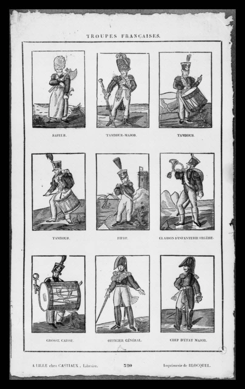 Microfilm Service photographie Image représentant les troupes françaises. Bois couleur. Blocquel (imprimeur) Ile-de-France, France 1958/6/1 Ph.1958.55.131 Photo