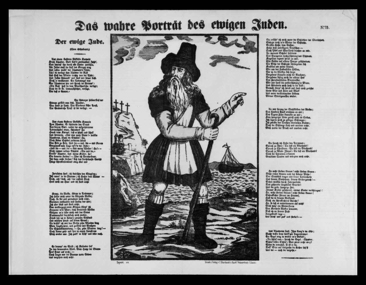 photographie Estampe. "Das Whare portrat des ewigen Juden". Numéro 15. Wissembourg Durck Verlag. Gravure mécanique couleur Ph.1959.83.33 Photo
