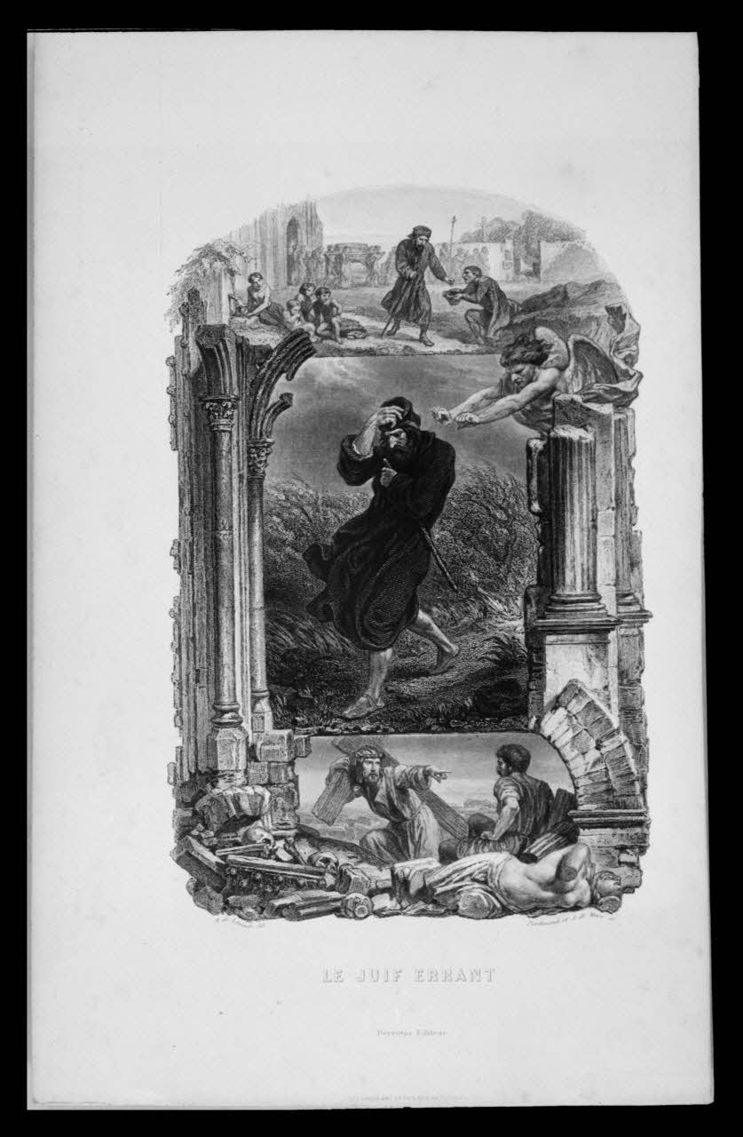 photographie Estampe. "Le Juif errant". Cuivre noir et blanc. Tony Joh…del. Joubert. Perrotin Ph.1959.83.35 Photo